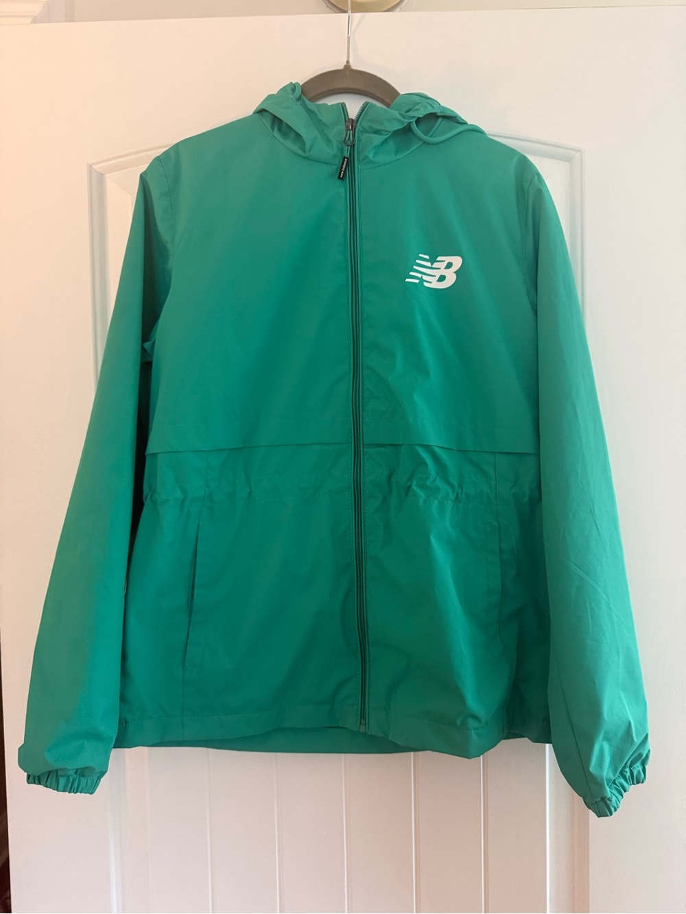 New Balance Teal Green Hooded Windbreaker Jacket